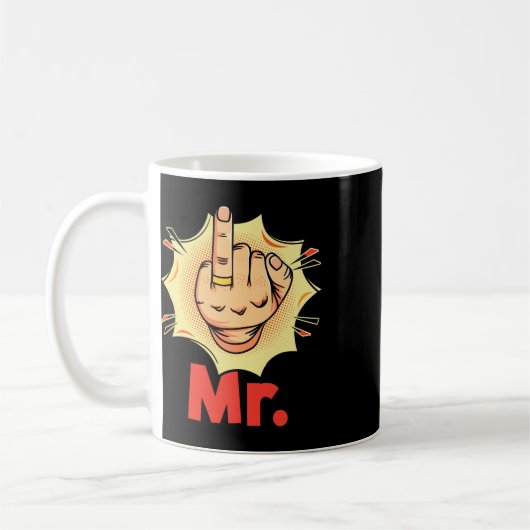 Mr -リングや輪フィンガーハネムーン結婚結婚の新郎 コーヒーマグカップ (左)