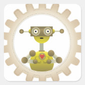 Mr.ロボットとステームパンクギアハートシール スクエアシール (正面)