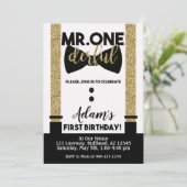 Mr.ワンダーフル弓タイ黒と金ゴールドタキシード 招待状 (スタンド正面)