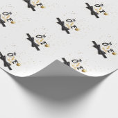 Mr.ワンダーフル・ブラックと金ゴールドの最初の誕生日 ラッピングペーパー (角)