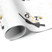 Mr.ワンダーフル・ブラックと金ゴールドの最初の誕生日 ラッピングペーパー (ロールコーナー)