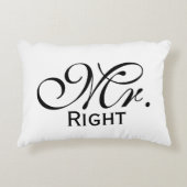 Mr.右スクロール文字（白黒） アクセントクッション (正面)