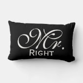 Mr.右スクロール文字（白黒） ランバークッション (裏面)