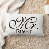 Mr.右スクロール文字（白黒） ランバークッション (ブランケット)