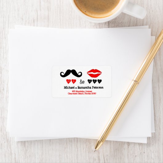 Mr.唇と口ひげの結婚住所 ラベル (インサイチュ)