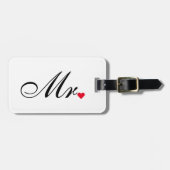 Mr.夫のグルーム結婚のシックエレガントな白い旅行 ラゲッジタグ (正面横)