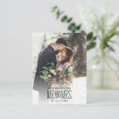 Mr.新婚の手書きの写真クリスマス シーズンポストカード (スタンド正面)
