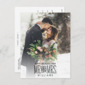 Mr.新婚の手書きの写真クリスマス シーズンポストカード (正面/裏面)