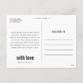 Mr.新婚の手書きの写真クリスマス シーズンポストカード (裏面)