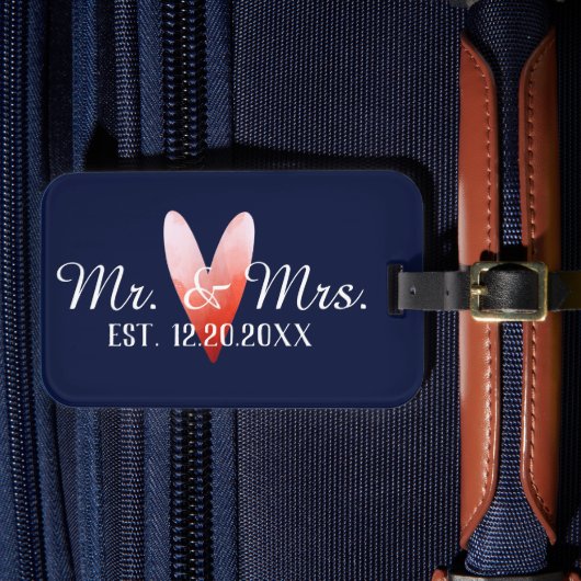 Mr.新婚パーソナライズされた夫人 ラゲッジタグ (正面インサイチュ4)