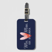 Mr.新婚パーソナライズされた夫人 ラゲッジタグ (正面縦)