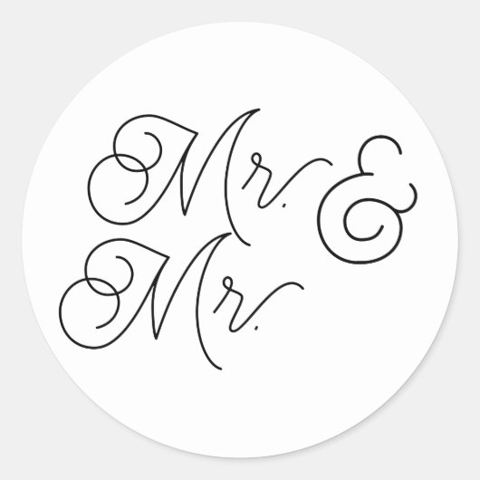 Mr.結婚式の招待に使用する封筒のシールをミセス ラウンドシール (正面)