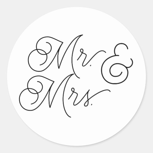 Mr.結婚式の招待に使用する封筒のシールをミセス ラウンドシール (正面)