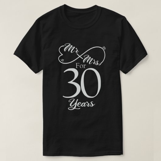 Mr.30年30周年結婚を迎える Tシャツ (デザイン正面)