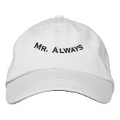 Mr Always Elegant White-Hat Honeymoon Romantic Fit 刺繍入りキャップ (正面)