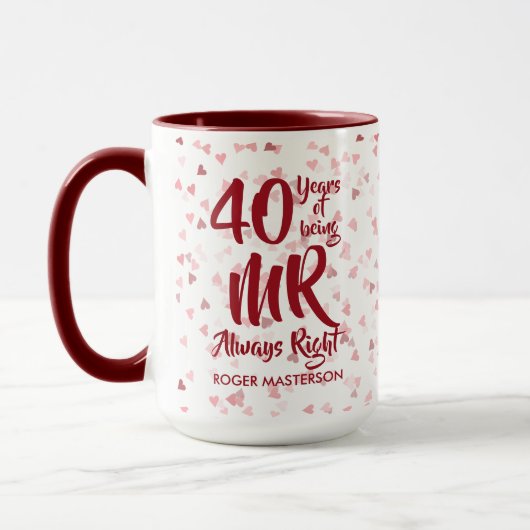 Mr Always Rightおもしろい40周年記念 マグカップ (左)