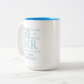 Mr Always Rightおもしろい60結婚周年 ツートーンマグカップ (正面左)