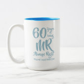 Mr Always Rightおもしろい60結婚周年 ツートーンマグカップ (左)