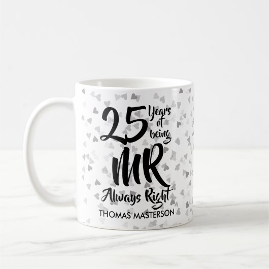 Mr Always Right ファン 25周年記念シルバーハート コーヒーマグカップ (左)