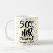 Mr Always Right 楽しい50周年記念 ゴールドハート コーヒーマグカップ (左)