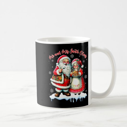 Mr & Mrs Santa Claus Christmas Matching Couple コーヒーマグカップ (右)