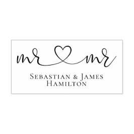 Mr.And Mr.スクロールエレガントハート文字ゲイ結婚 ラバースタンプ