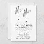 Mr.And Mrsタイポグラフィ台本自然筆記I 招待状 (正面)