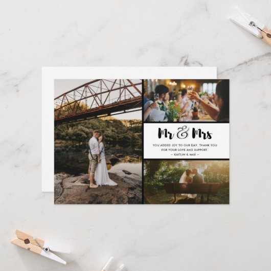 Mr.And Mrs.の写真結婚コラージュに感謝 (正面/裏面インサイチュ)