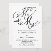 Mr.And Mrs.クラシータイポグラフィ婚約パーティ 招待状 (正面/裏面)
