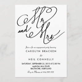 Mr.And Mrs.クラシータイポグラフィ婚約パーティ 招待状