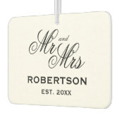 Mr.And Mrs.スクリプトエレガントタイポグラフィ結婚式の引き出物 カーエアーフレッシュナー (左)