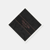 Mr.And Mrs.ブラックバラ金ゴールドエレガントフローラ スタンダードカクテルナプキン (角)