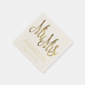 Mr.And Mrs. Add Last Name Couleと結婚Date スタンダードカクテルナプキン (角)