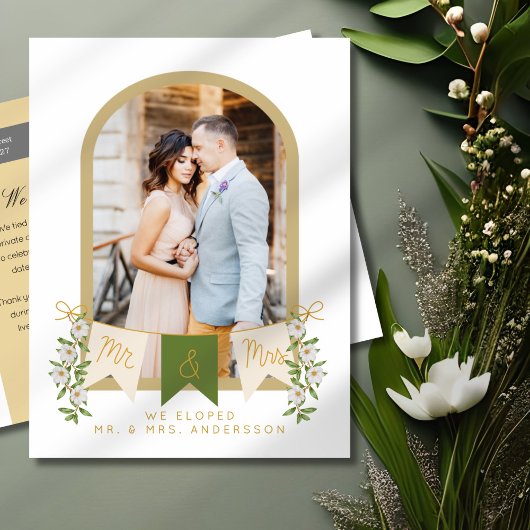 Mr.And Mrs. Arched Elopement写真のお知らせ 案内ポストカード