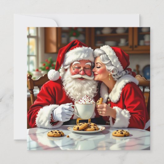 Mr and Mrs Claus Cookies, Hot Chocolate Christmas シーズンカード (正面)