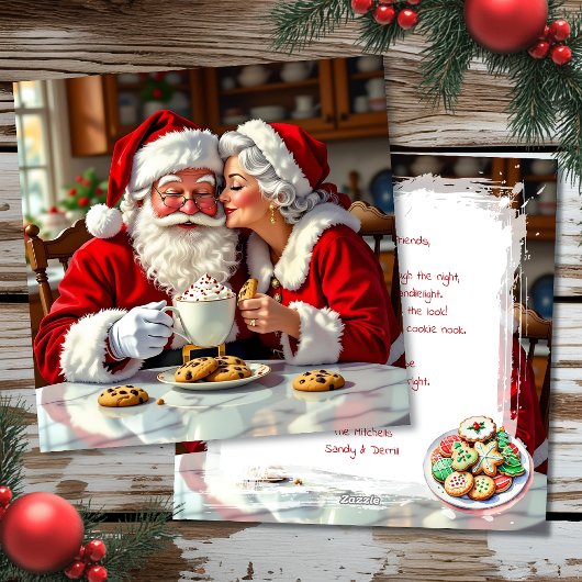 Mr and Mrs Claus Cookies, Hot Chocolate Christmas シーズンカード