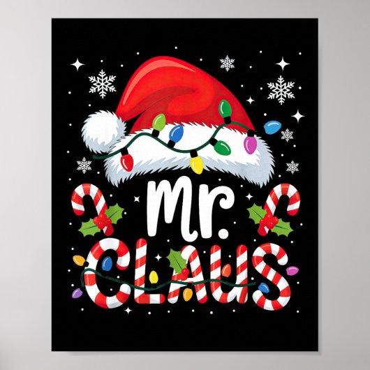 Mr And Mrs Claus Couples Matching Christmas ポスター (正面)