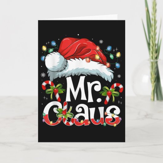 Mr And Mrs Claus Couples Matching Christmas Pajama カード (正面)