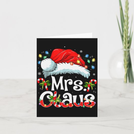 Mr And Mrs Claus Couples Matching Christmas Pajama カード (正面)