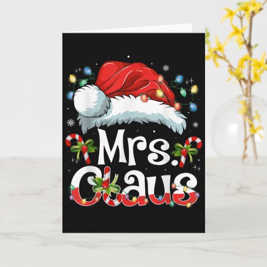 Mr And Mrs Claus Couples Matching Christmas Pajama カード (黄色い花)