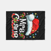 Mr And Mrs Claus Couples Matching Christmas Pajama フリースブランケット (正面(横))