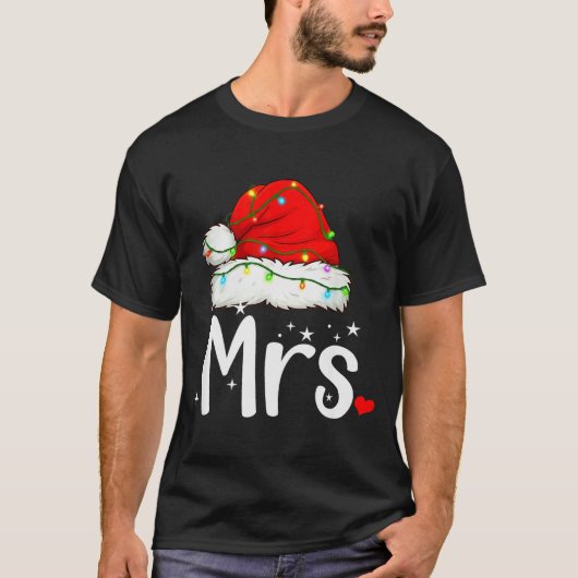 Mr And Mrs Claus Couples Matching Christmas Pajama Tシャツ (正面)