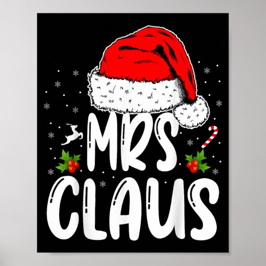 Mr And Mrs Claus Couples Matching Christmas Santa  ポスター (正面)
