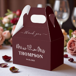 Mr and Mrs Elegant Simple | Deep Burgundy フェイバーボックス