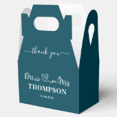 Mr and Mrs Elegant Simple | Deep Teal フェイバーボックス (オープン)