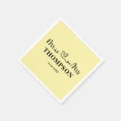 Mr and Mrs Elegant Simple | Pale Yellow スタンダードカクテルナプキン (角)