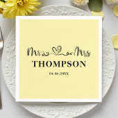 Mr and Mrs Elegant Simple | Pale Yellow スタンダードカクテルナプキン