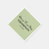 Mr and Mrs Elegant Simple | Sage Green スタンダードカクテルナプキン (角)