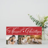 Mr.And Mrs. First 結婚した Christmas 3 Photos結婚 シーズンカード (スタンド正面)
