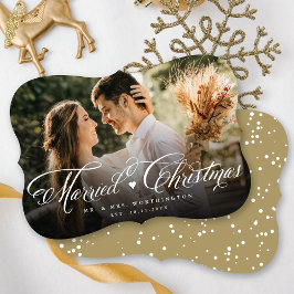Mr.And Mrs. First 結婚した Christmas Photos結婚 シーズンカード